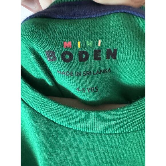 Mini Boden Green Long Sleeve Applique Tee Animals Marching Band 4-5 Years NWT - Picture 2 of 5
